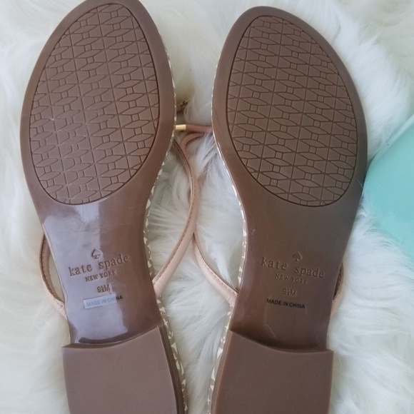 Kate Spade Mistic Bow Flat Thong Sandal Pink Tan - Picture 4 of 6